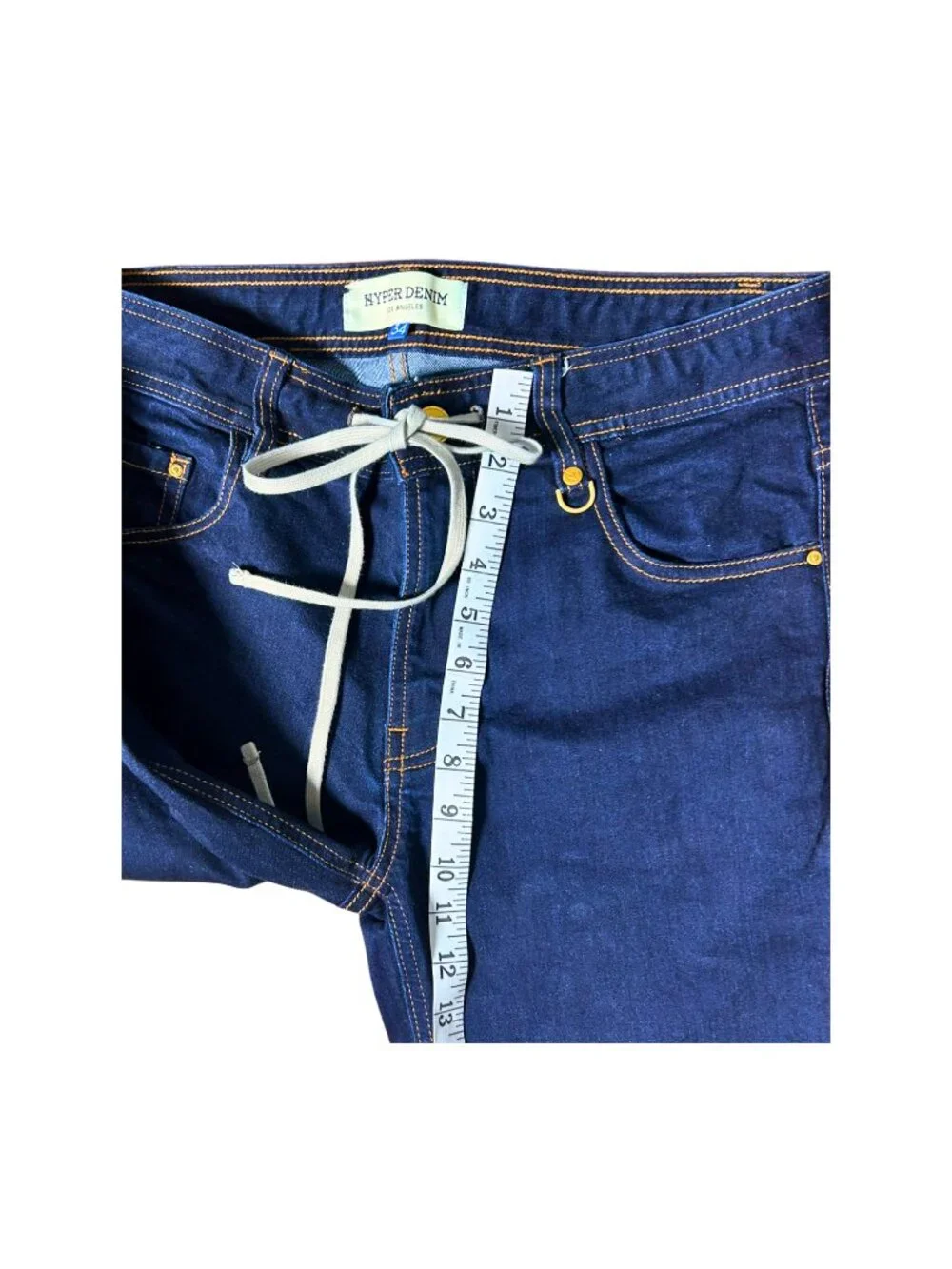 Hyper Denim Raw Indigo Stack Zipper Jeans Men's 34